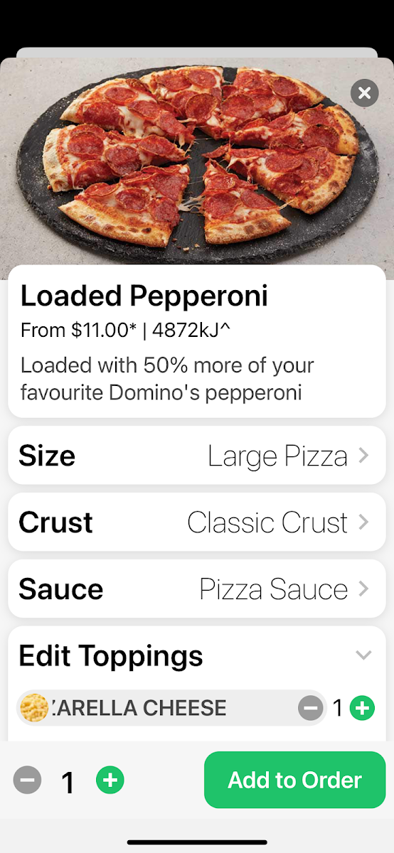 Menu, Domino's Pizza East Maitland