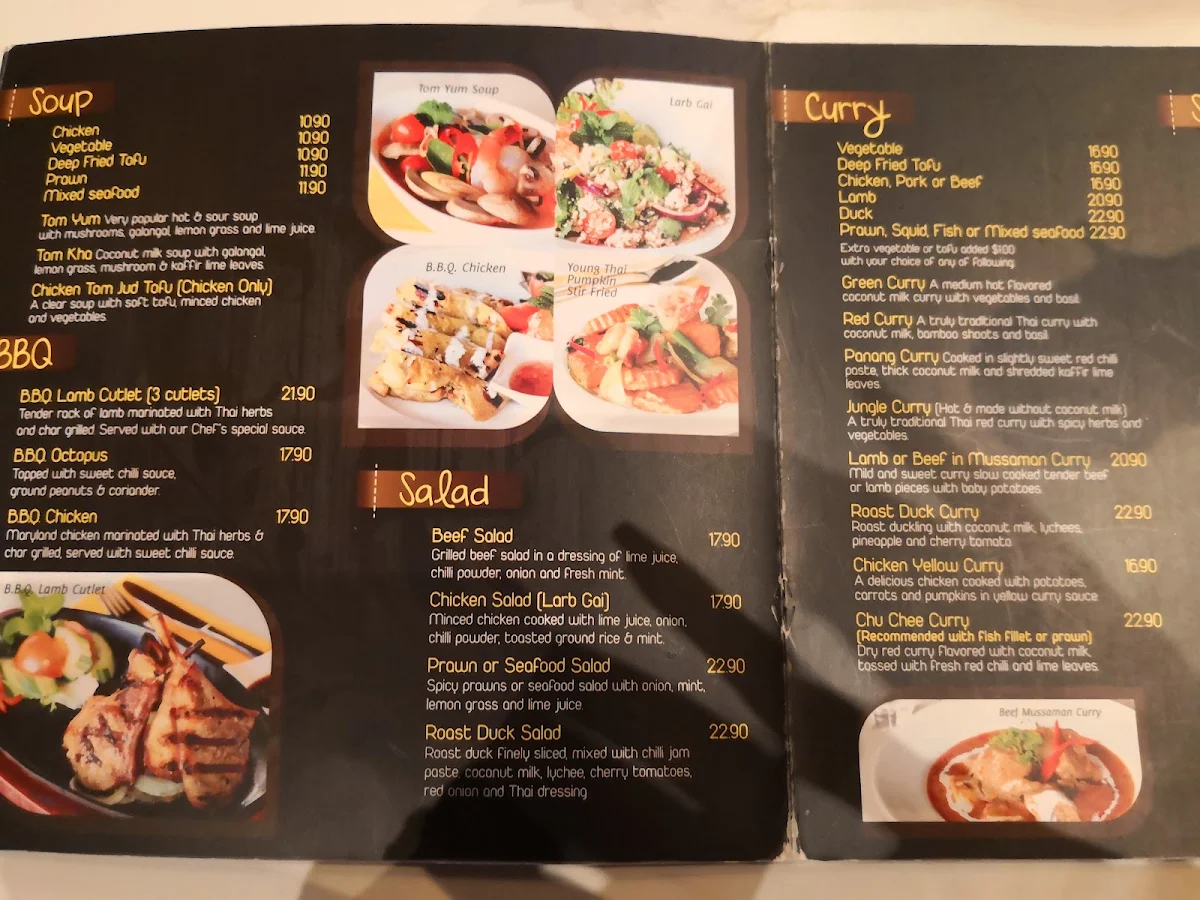 Menu, We Thai Cuisine