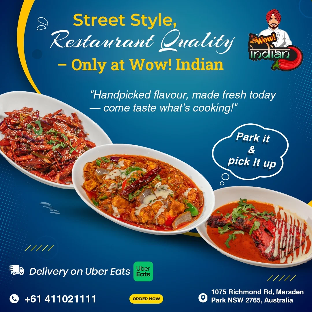 Menu, WOW! Indian