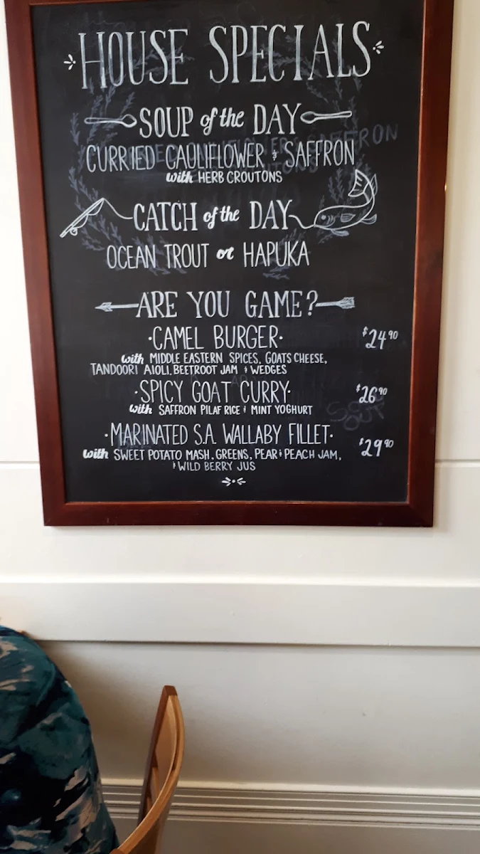 Menu, St Andrews Hotel - Fitzroy