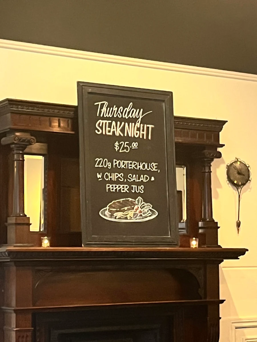 Menu, St Andrews Hotel - Fitzroy