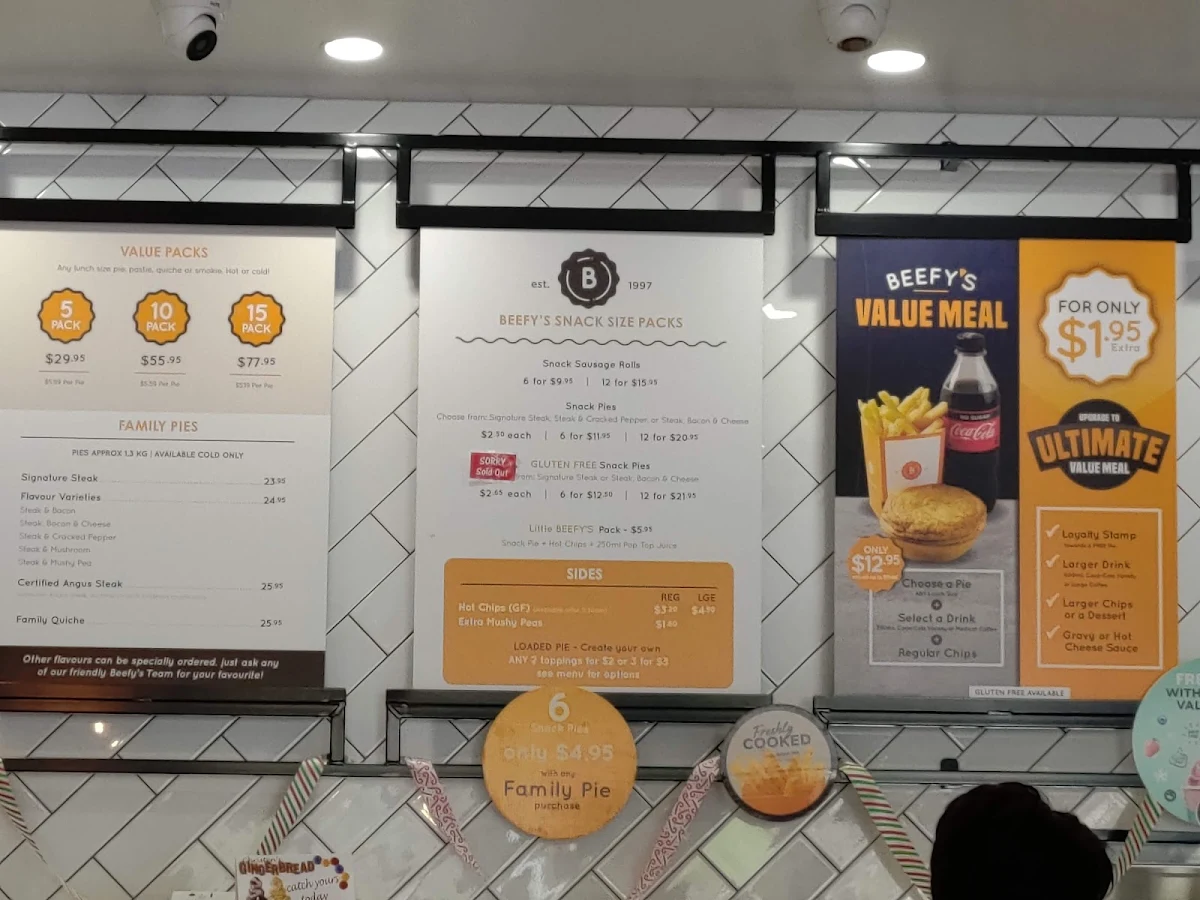 Menu, Beefy's Aussie World
