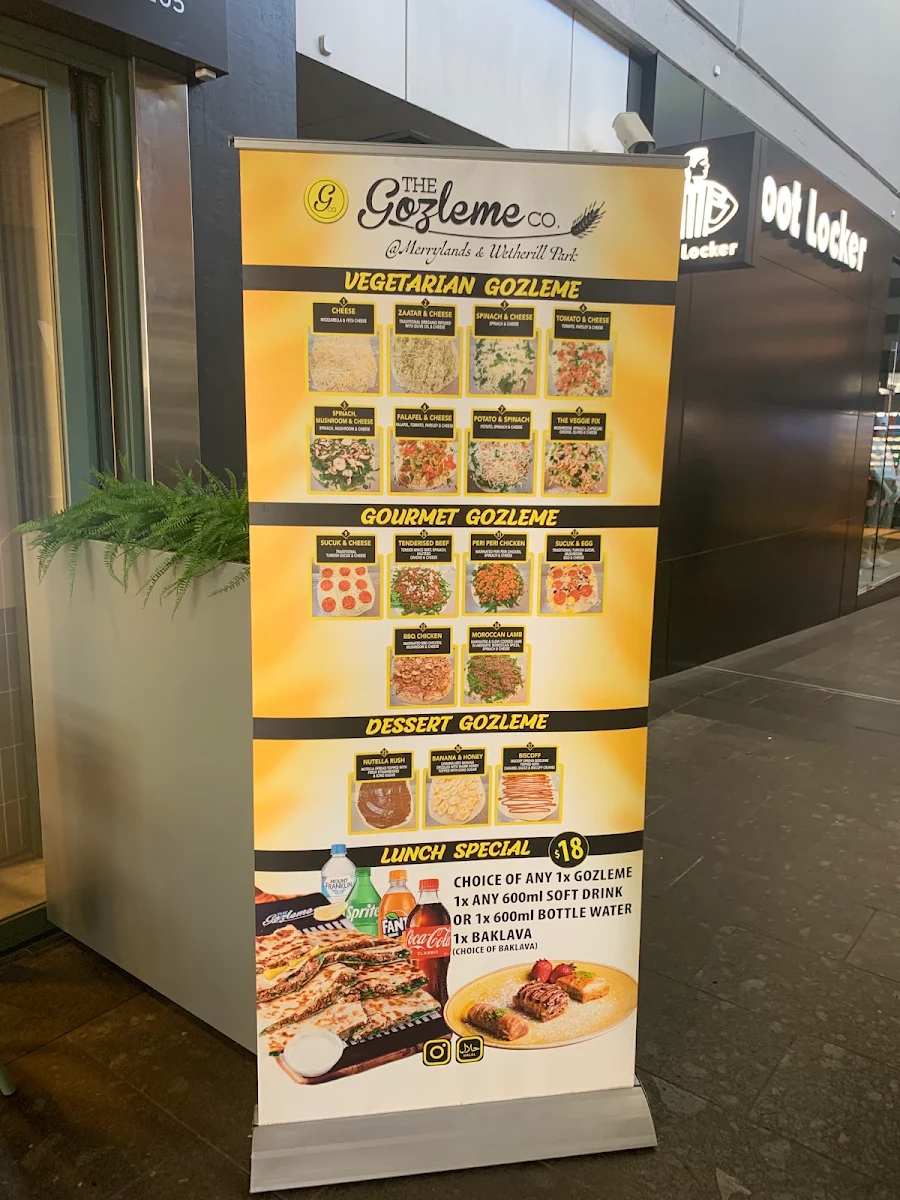 Menu, The Gozleme Co