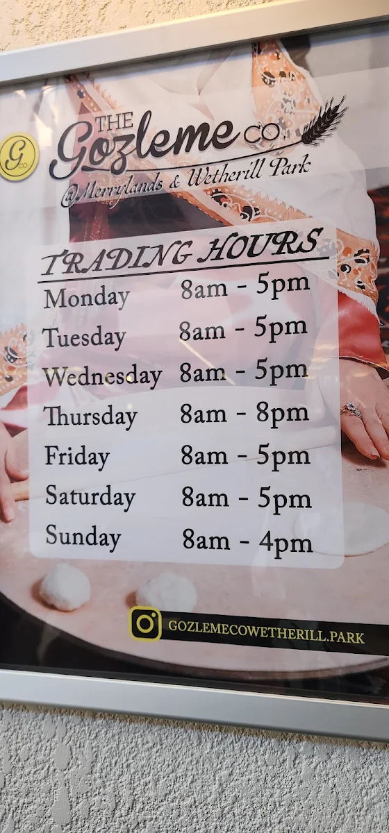 Menu, The Gozleme Co