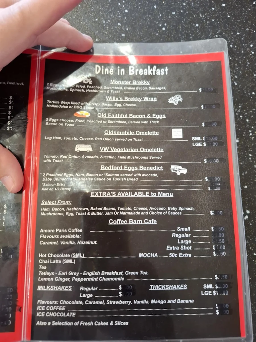 Menu, Coffe Barn Cafe