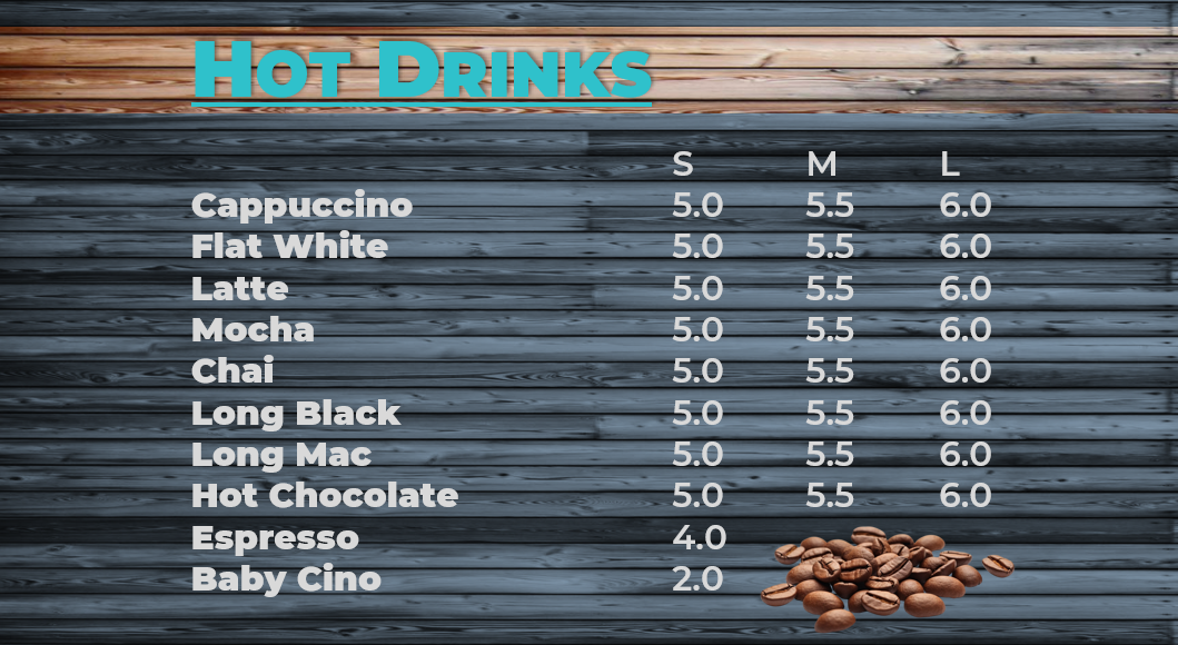 Menu, The Bothy Coffee Shop