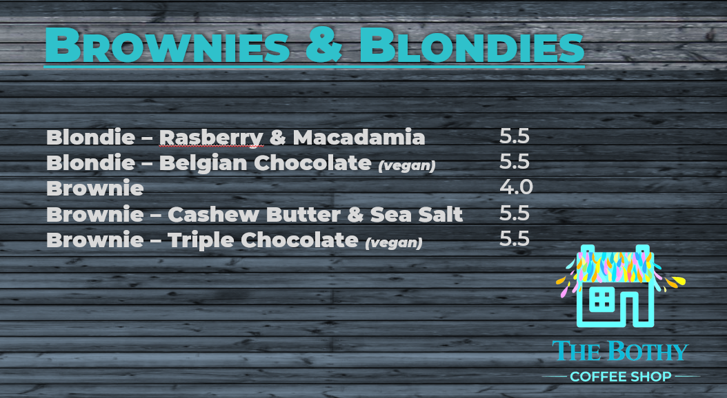 Menu, The Bothy Coffee Shop