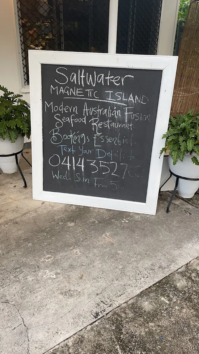 Menu, Saltwater Restaurant Magnetic Island