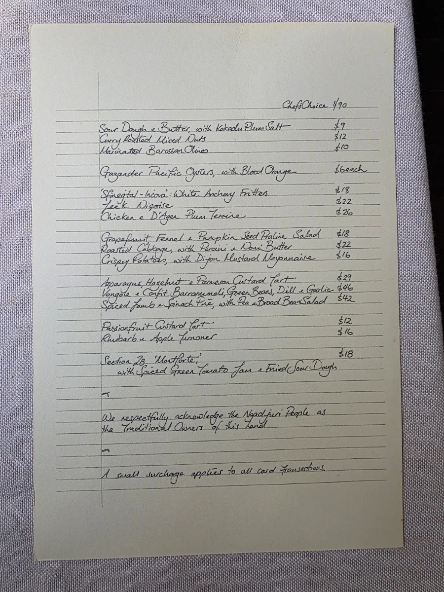 Menu, staġuni