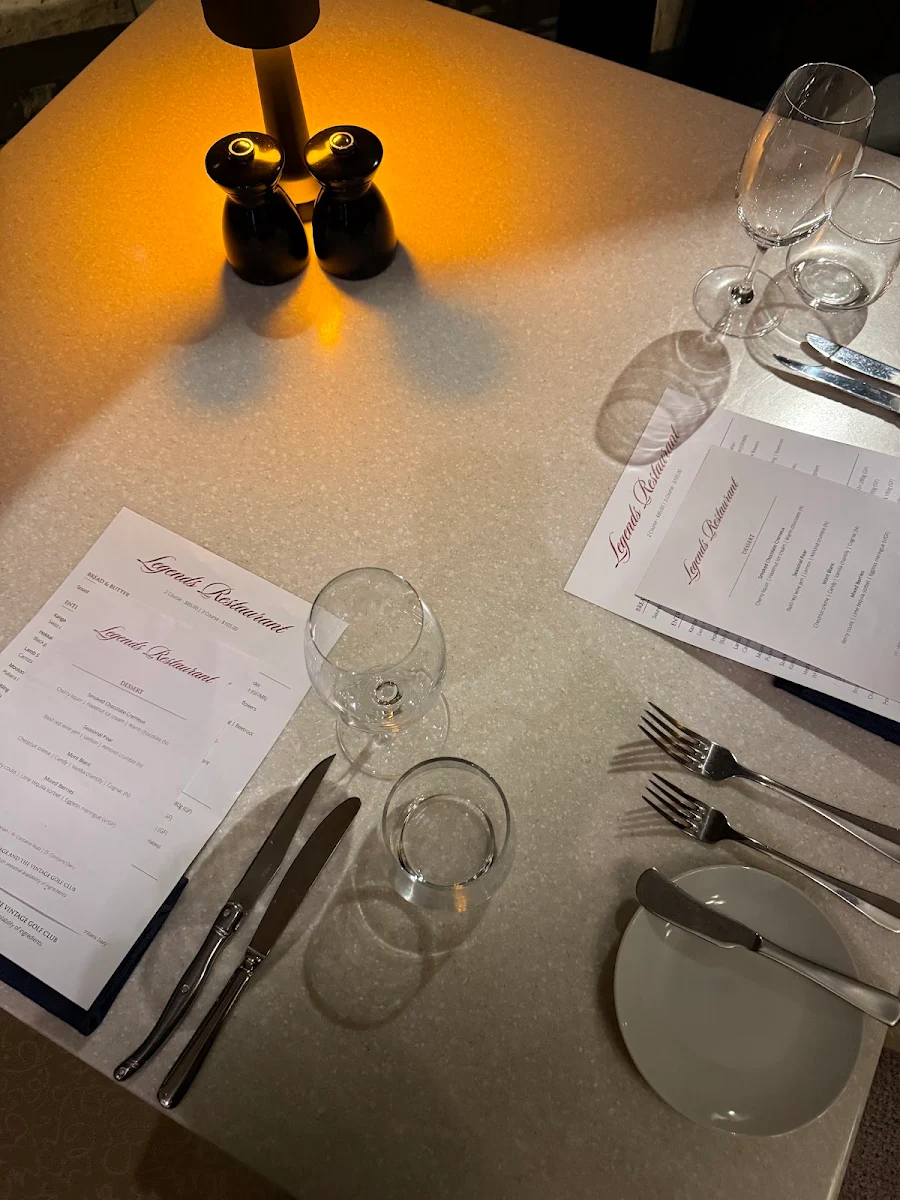 Menu, The Legends Restaurant and Bar