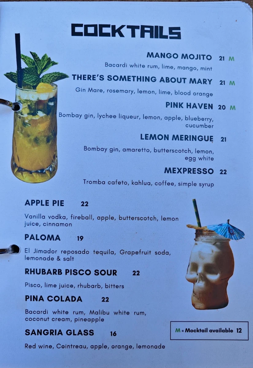 Menu, La Cabra Mexican - Mordialloc