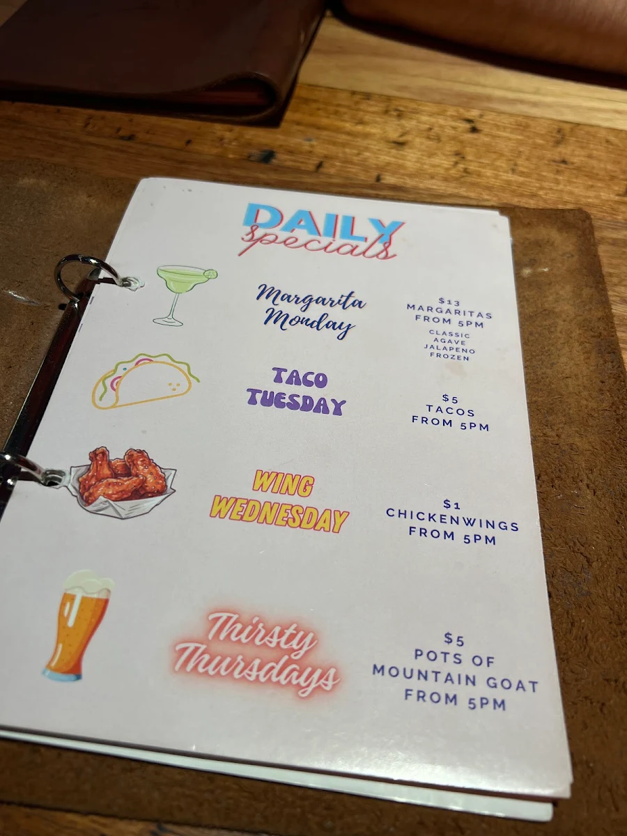 Menu, La Cabra Mexican - Mordialloc