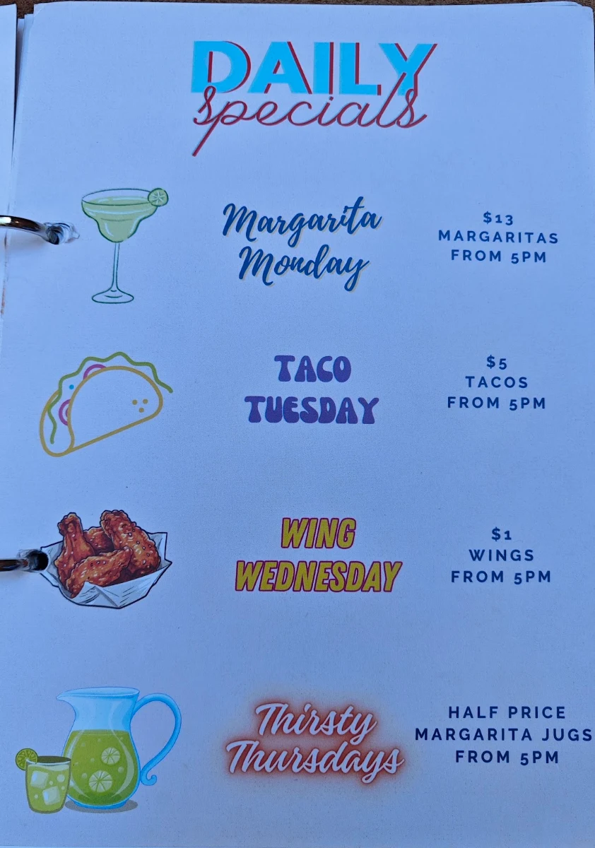 Menu, La Cabra Mexican - Mordialloc