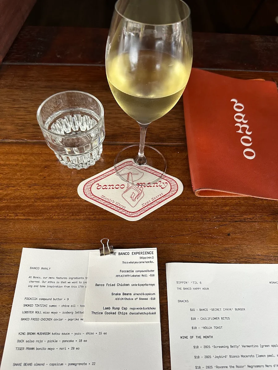 Menu, Banco Manly