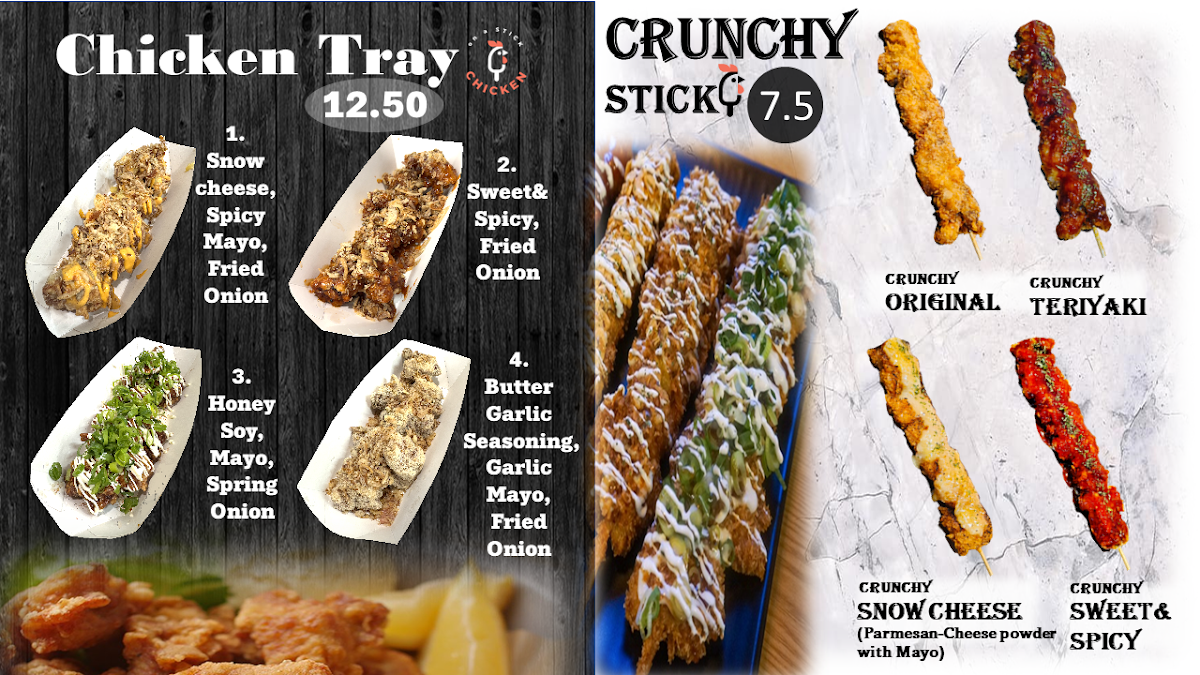 Menu, CHICKEN on a STICK