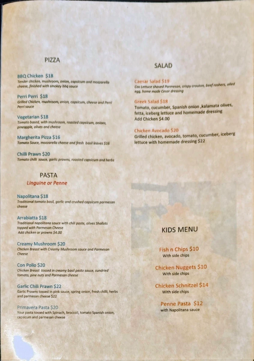Menu, The Coffee Emporium