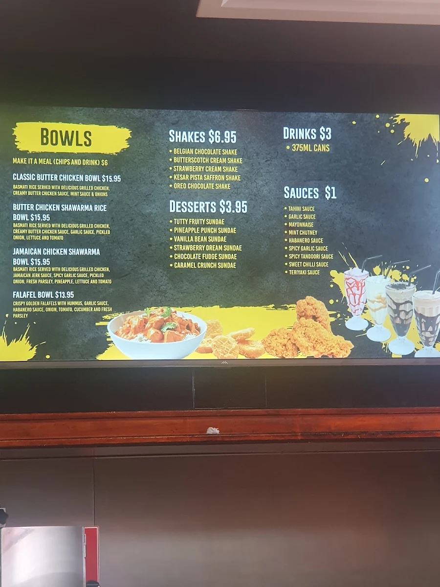 Menu, Mad Over Burgers & Wraps