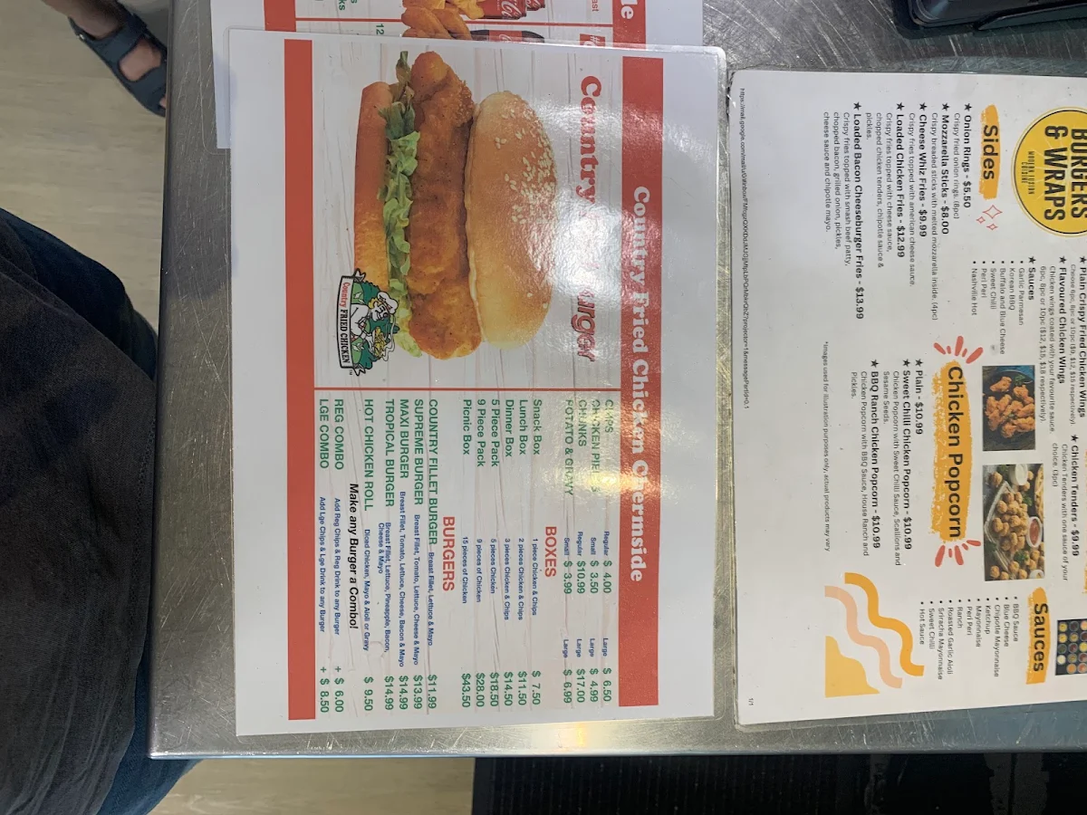 Menu, Mad Over Burgers & Wraps