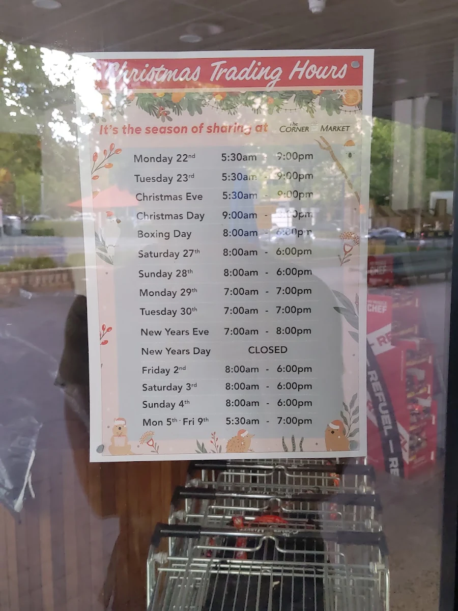 Menu, The Corner Market