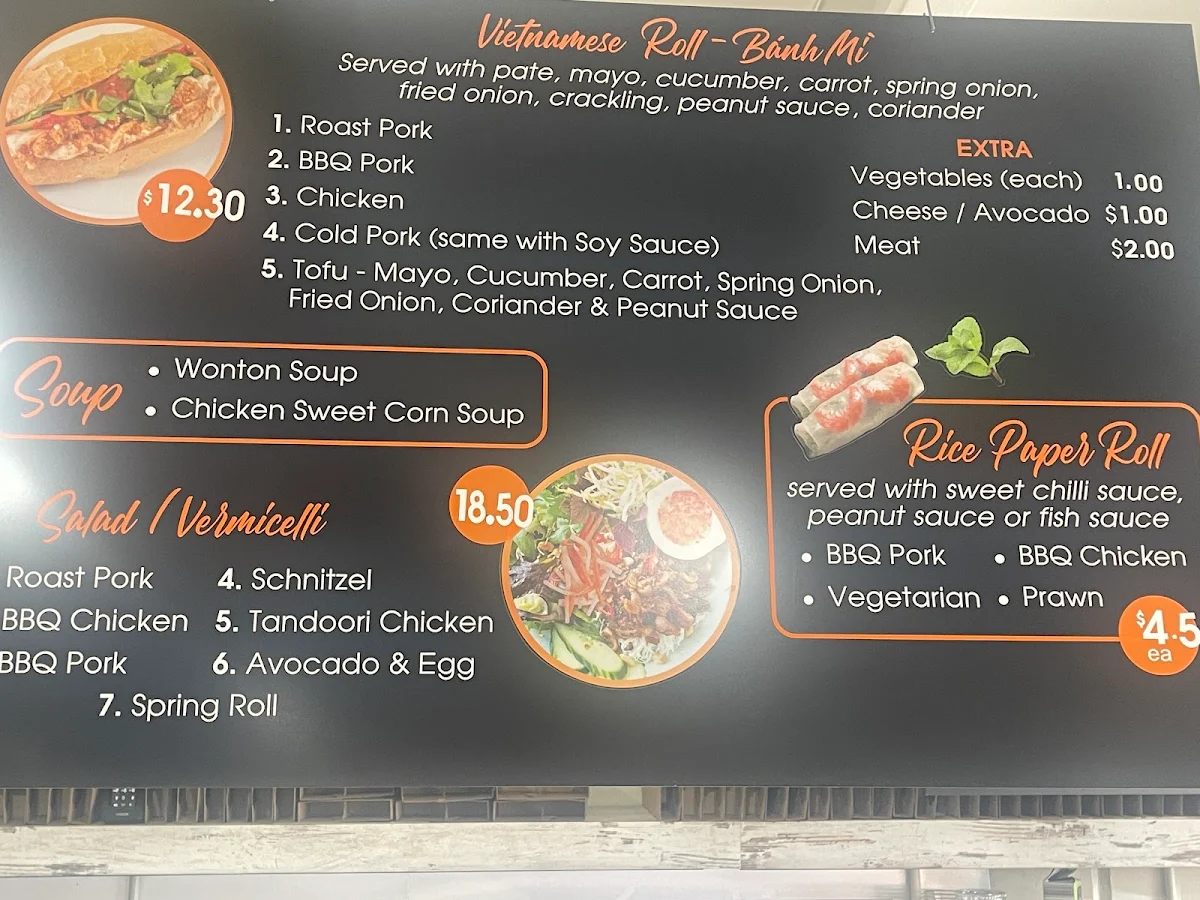 Menu, Sixty° Café