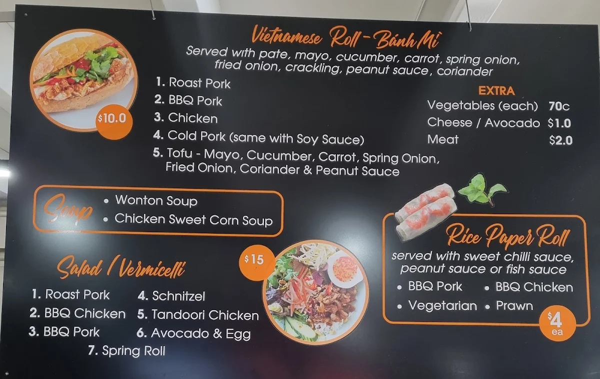 Menu, Sixty° Café
