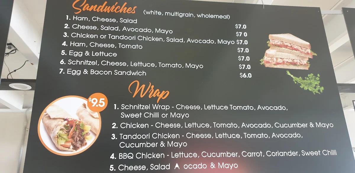 Menu, Sixty° Café