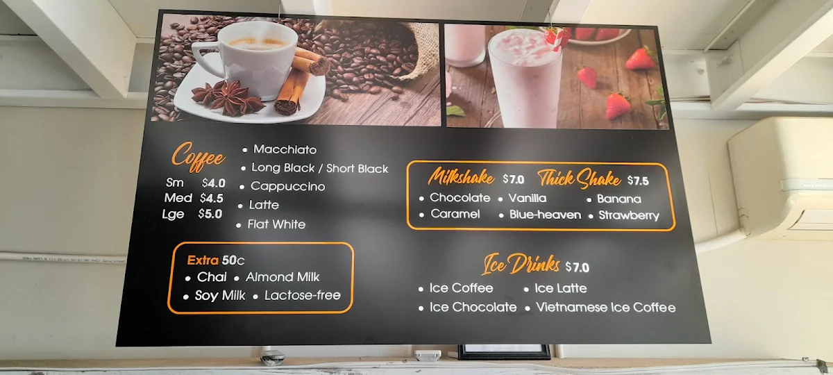 Menu, Sixty° Café