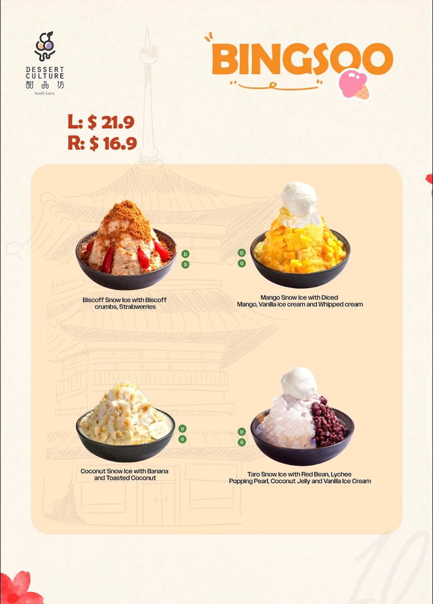 Menu, Dessert Culture South Yarra