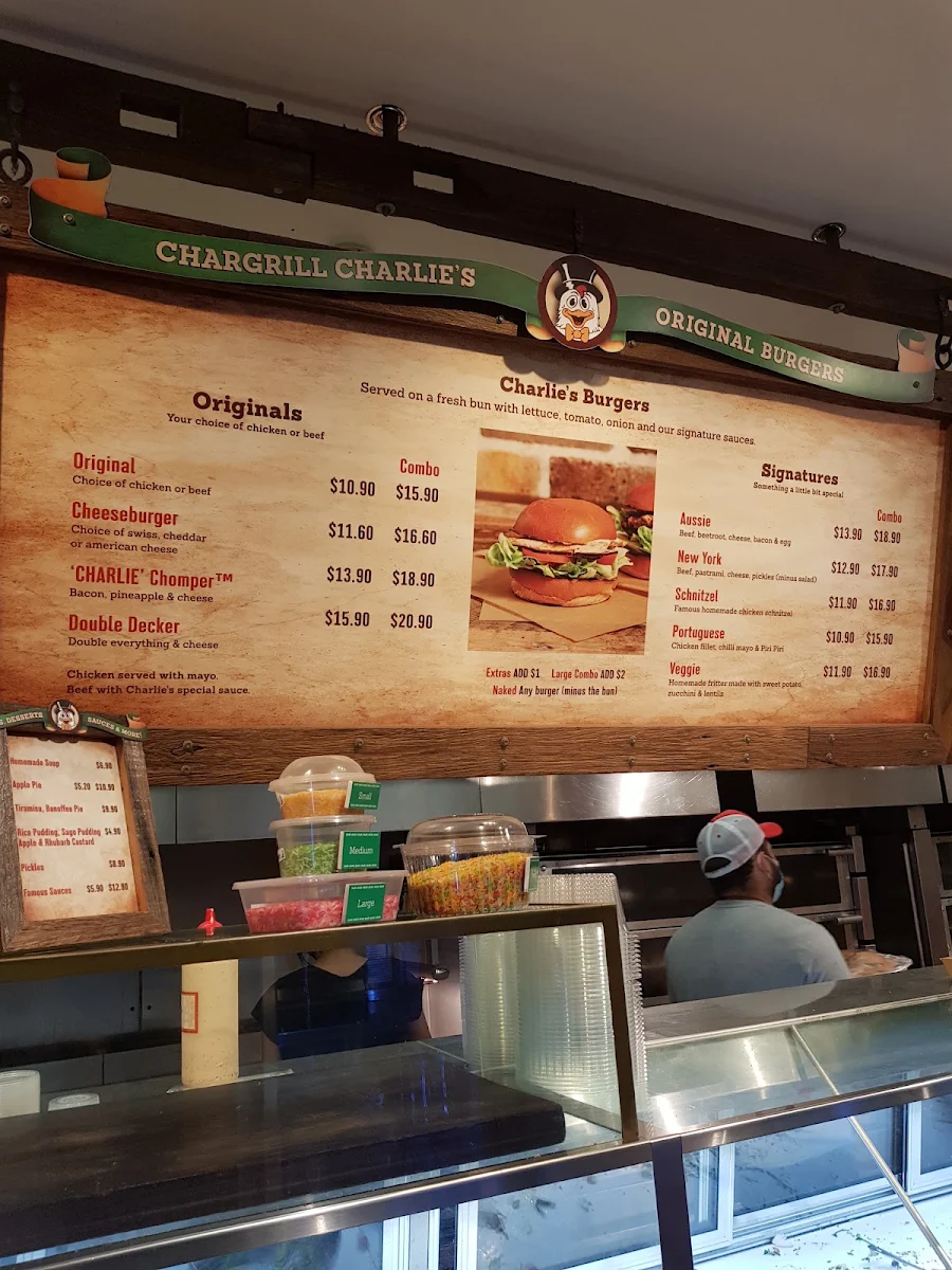 Menu, Chargrill Charlie's Mosman
