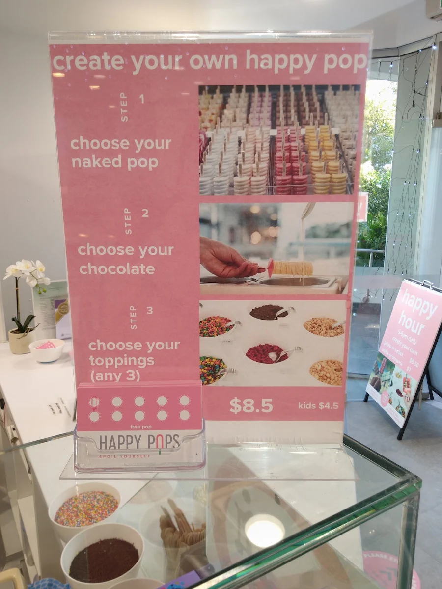 Menu, Happy Pops Noosa