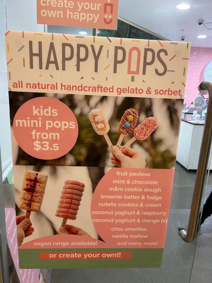 Menu, Happy Pops Noosa