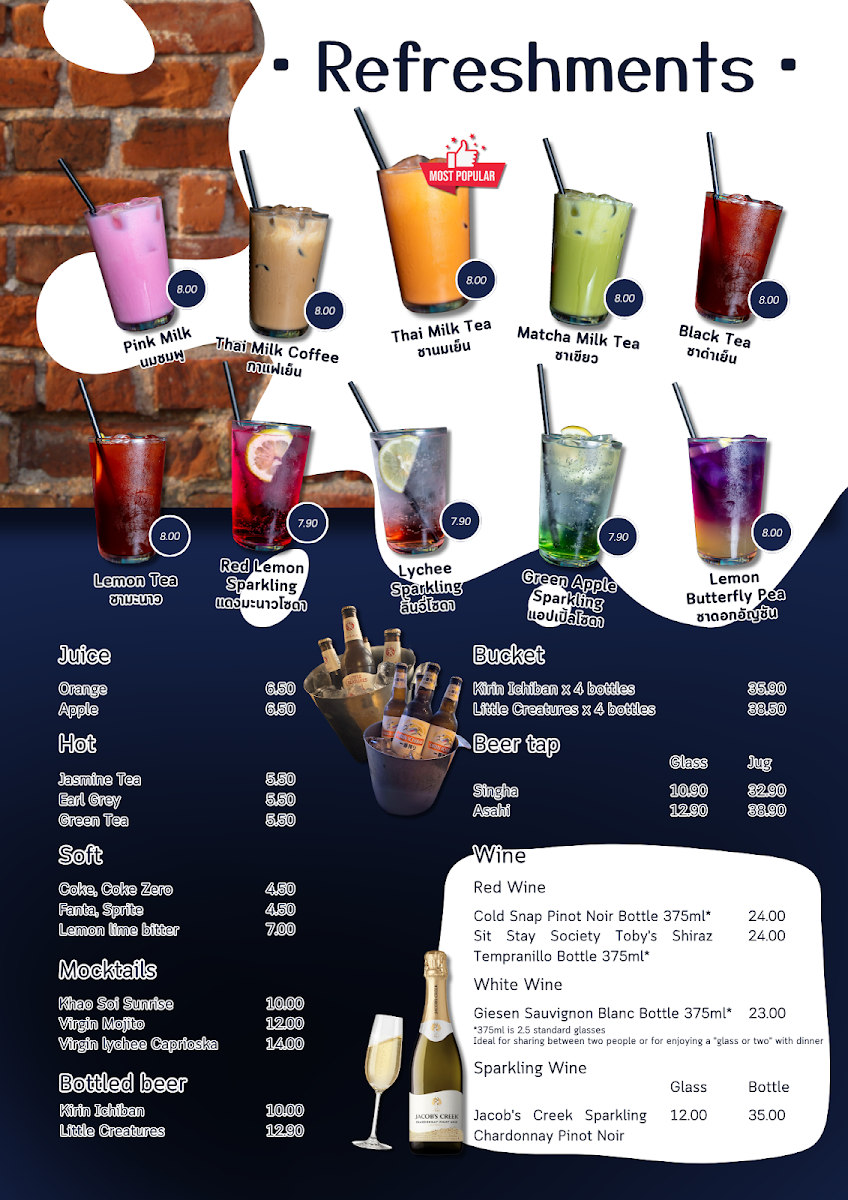 Menu, K H A O • S O I