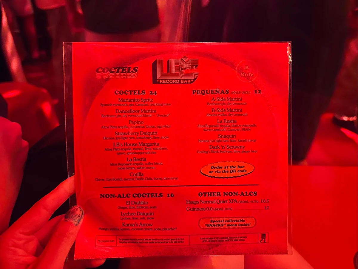 Menu, LB's Record Bar