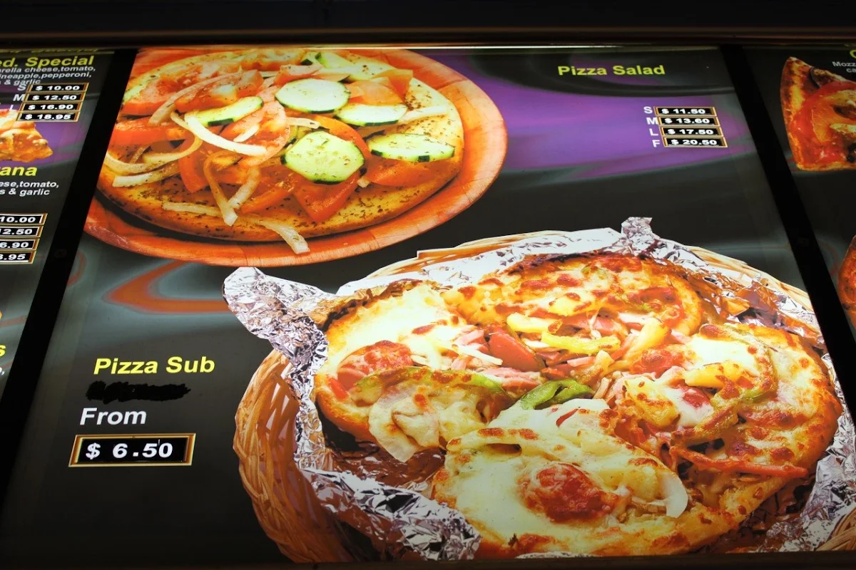 Menu, Mediterranean Pizzeria