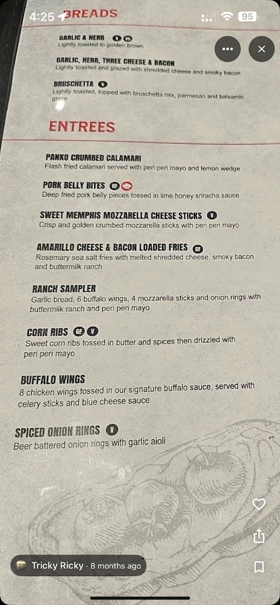 Menu, Lone Star Rib House & Brews Ed Square