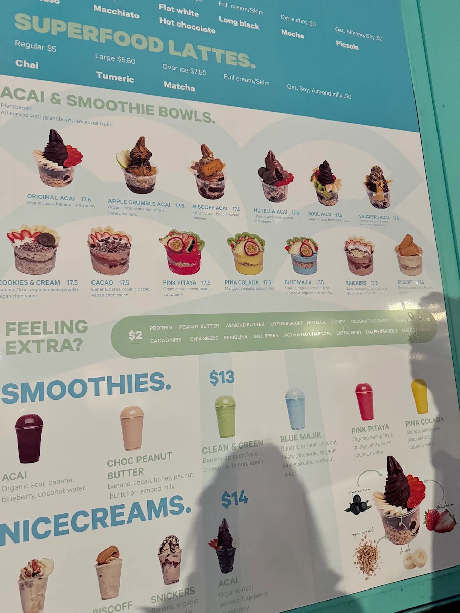 Menu, SolBowl Rosehill