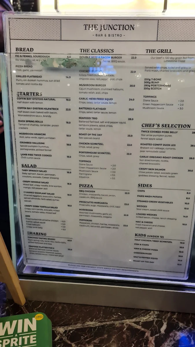 Menu, The Junction