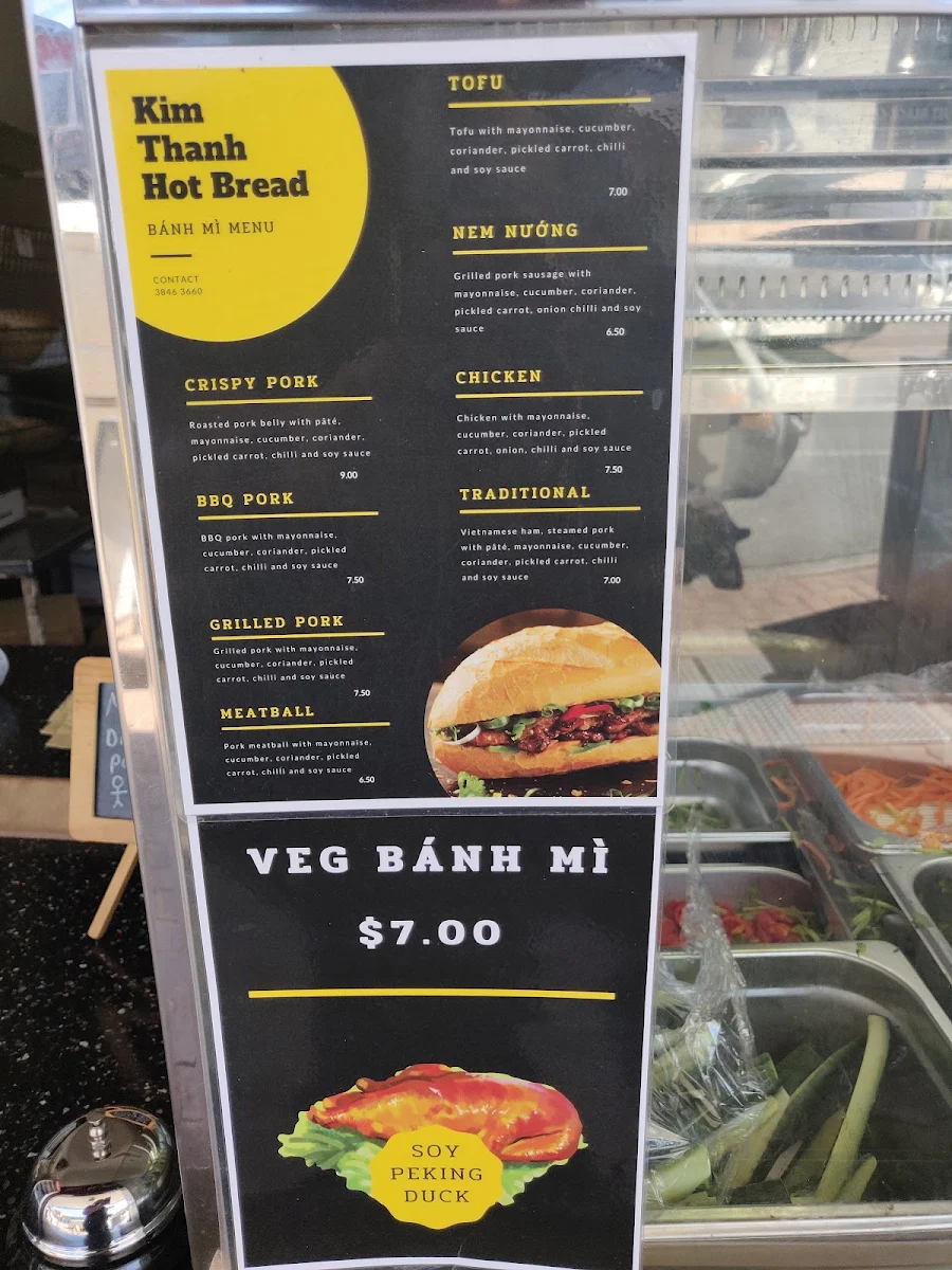 Menu, Kim Thanh Hot Bread