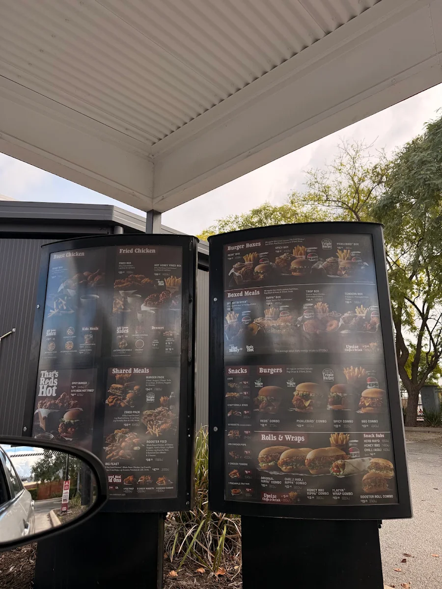 Menu, Red Rooster Southern River
