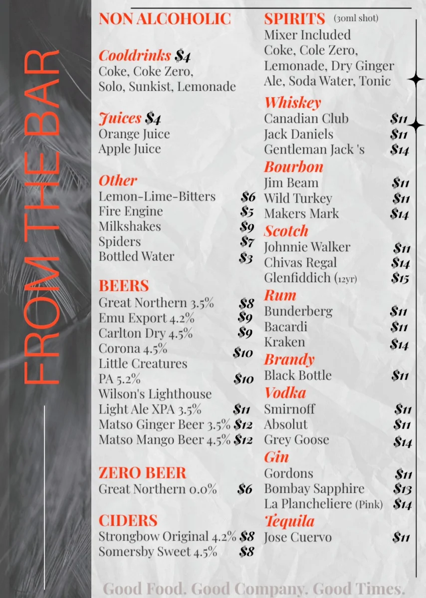 Menu, 369 Bar & Grill