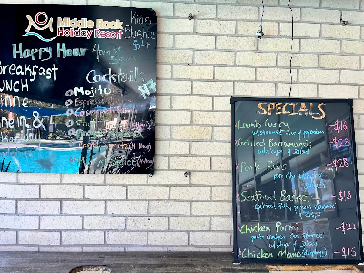 Menu, Middle Rock Café & Bar