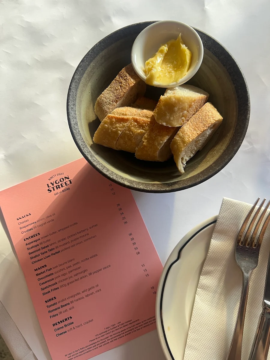 Menu, 98 Lygon Street Bar & Bistro