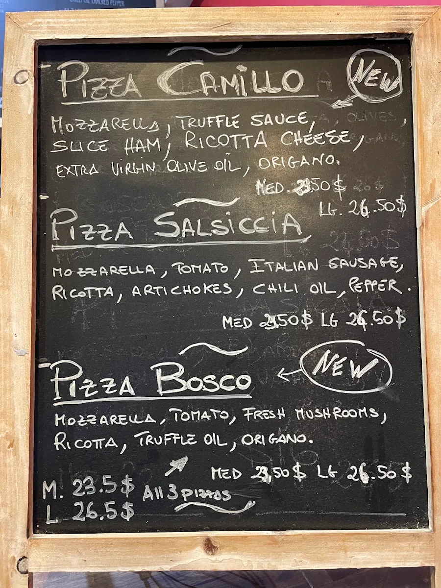 Menu, Pizza Cittadella