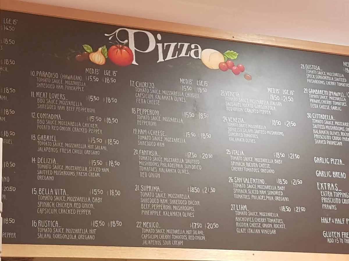 Menu, Pizza Cittadella