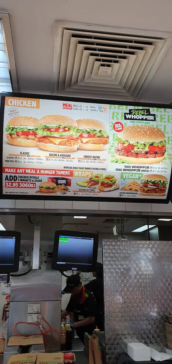 Menu, Hungry Jack's Burgers Clarkson