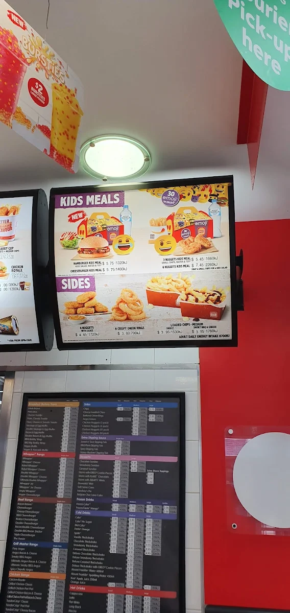 Menu, Hungry Jack's Burgers Clarkson