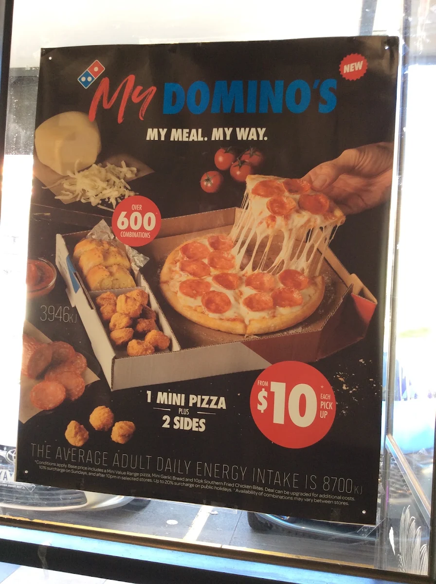 Menu, Domino's Pizza Knox