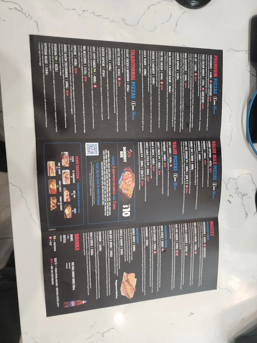 Menu, Domino's Pizza Knox
