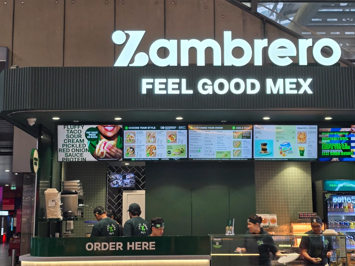 Menu, Zambrero Southern Cross Station