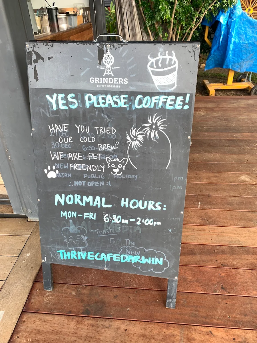 Menu, Thrive Coffee